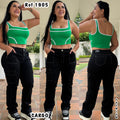 Pantalón premium cargo hilo gris color humo