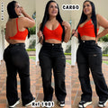 Pantalón premium cargo gris humo con bolsillo